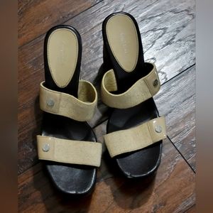 Calvin Klein Yanz Stretch Elastic Slip On Sandals